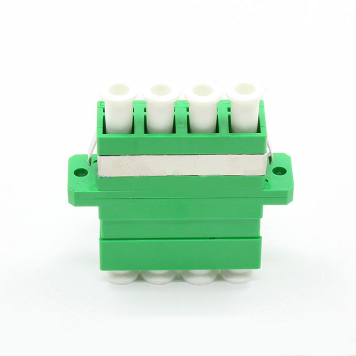 LC APC Connector Four Core Plastic 녹색 Fiber Optic Adapter